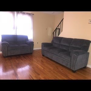 Grey Couch Set - Love Seat & Three Seat - BrandNew